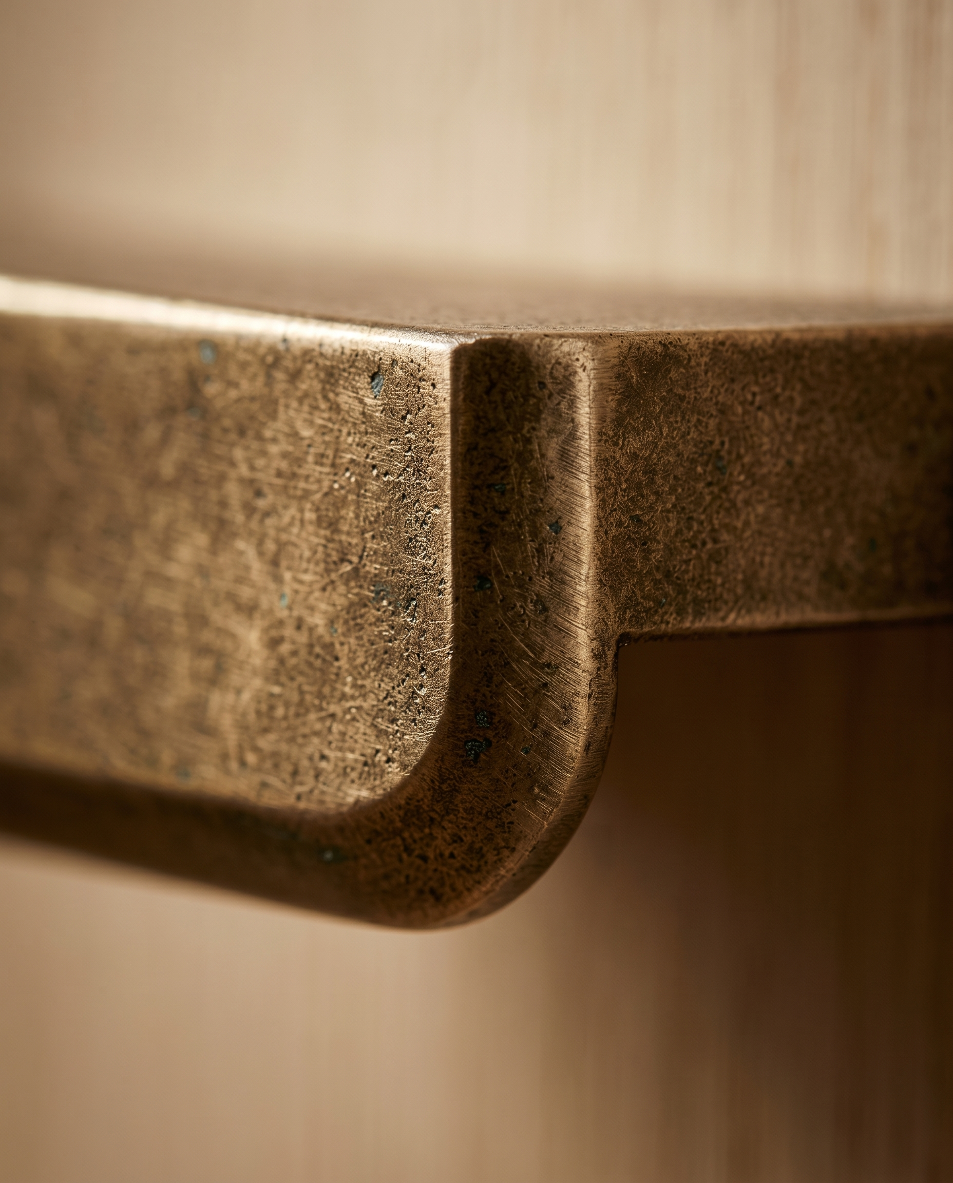 Antique Bronze Drawer Pull, Zinc Alloy — macro detail of the antique bronze finish and casting