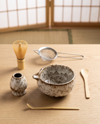 Wave-Textured Porcelain Matcha Tea Set, 6-Piece