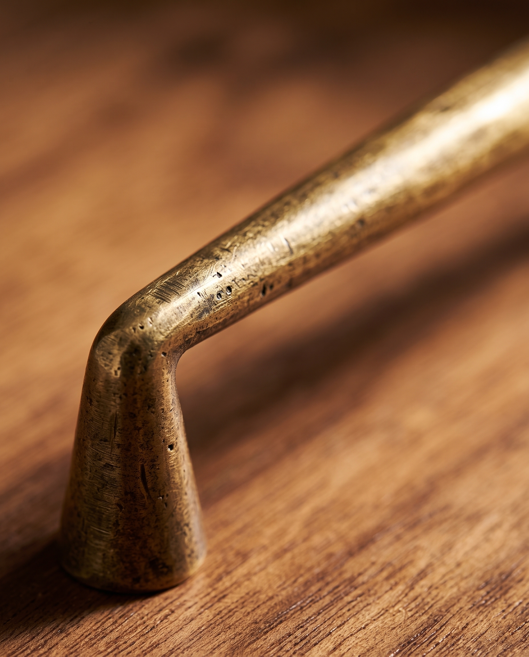 Antique Bronze Cabinet Handles and Knob, Zinc Alloy — macro detail of the bronze finish and casting revealing patina