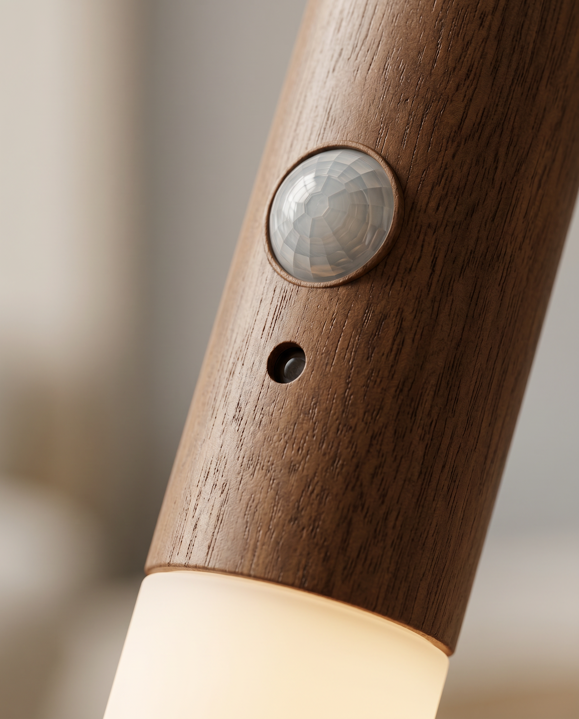 Magnetic Motion Sensor LED Night Light, Rechargeable — macro detail of the matte finish and sensor lens