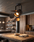 Vintage Spotlight Ceiling Light, Adjustable Iron — hero over a kitchen island