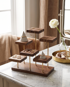 Walnut and Brass Jewelry Display Stand