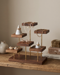 Walnut and Brass Jewelry Display Stand