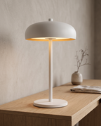 Cordless Iron Touch Table Lamp, Dimmable LED — White