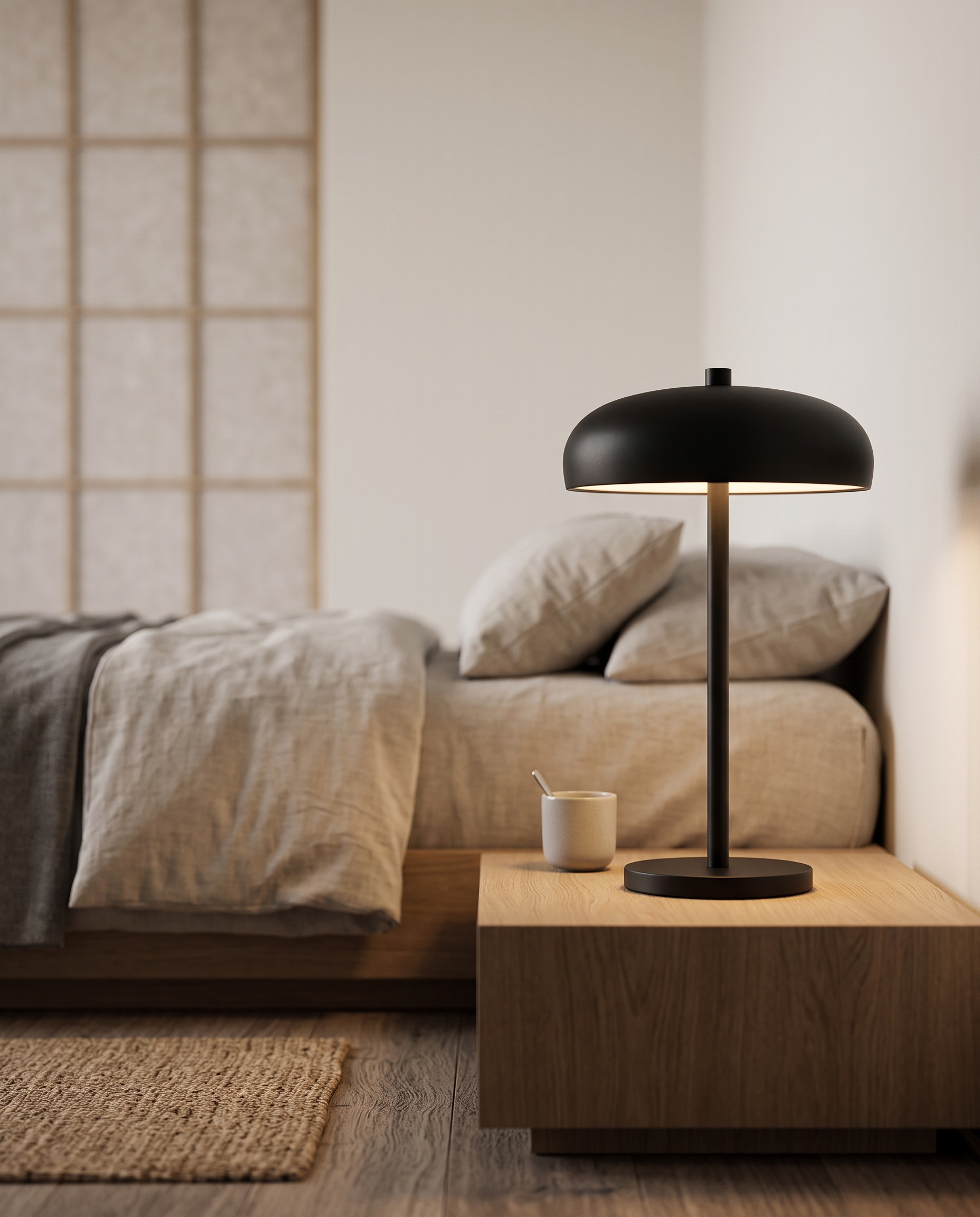 Cordless Iron Touch Table Lamp, Dimmable LED — Black