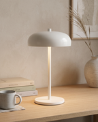 Cordless Iron Touch Table Lamp, Dimmable LED — scale and placement on desk