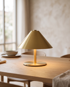 Cordless Touch LED Lamp, Gold and Silver Metal — Gold hero, modern minimal dining table