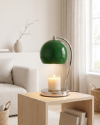 Stainless Steel Candle Warmer Lamp, Timer — Green