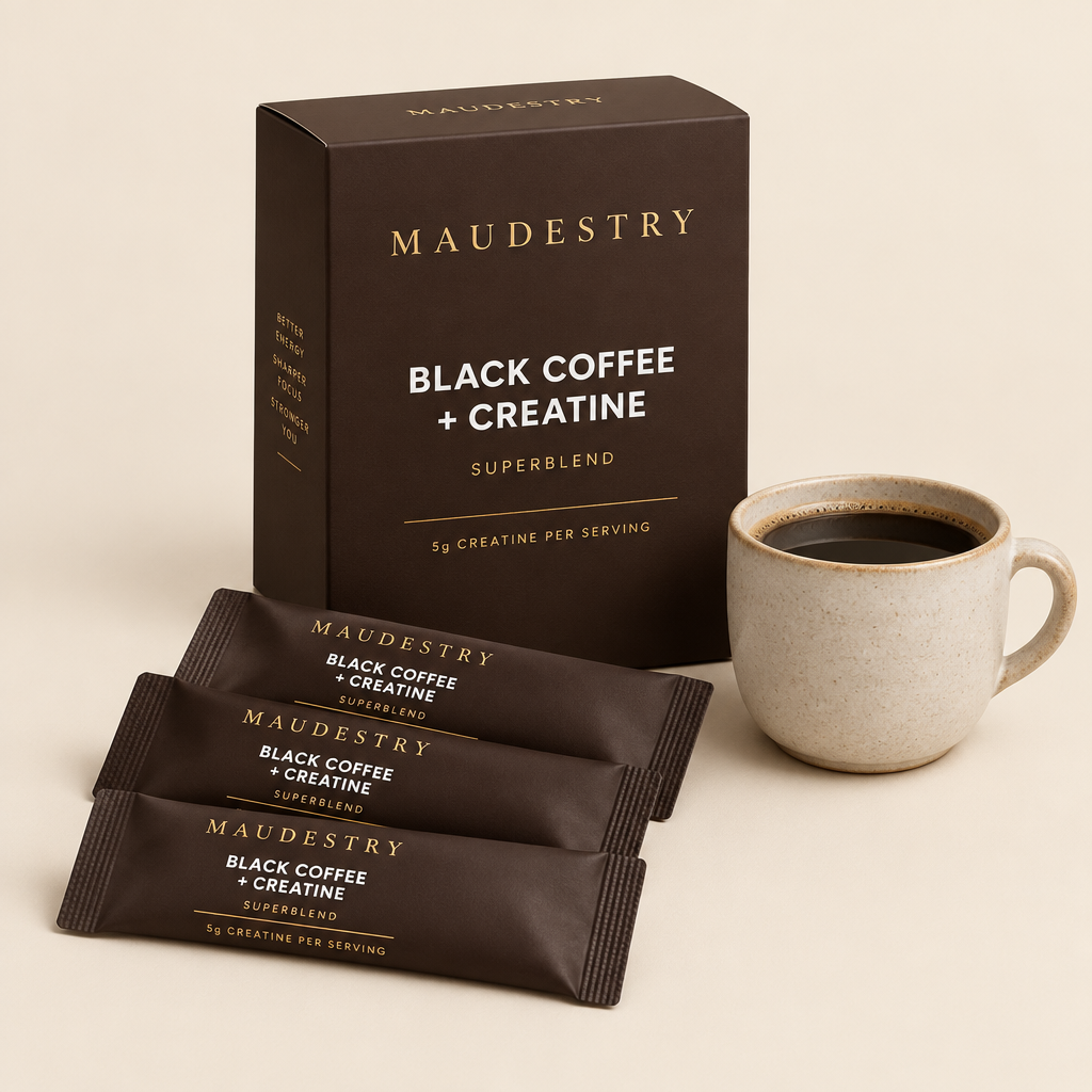 Maudestry Black Coffee + Creatine Superblend box