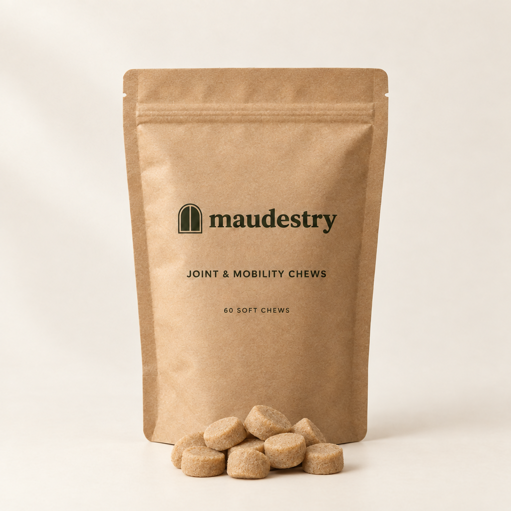 Chews pouch with the soft-baked chews shown in front