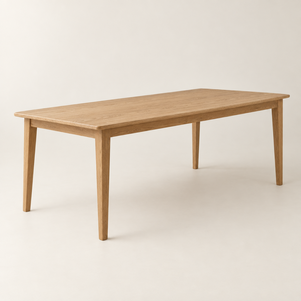 Solid oak dining table, 180cm, in Natural Oak