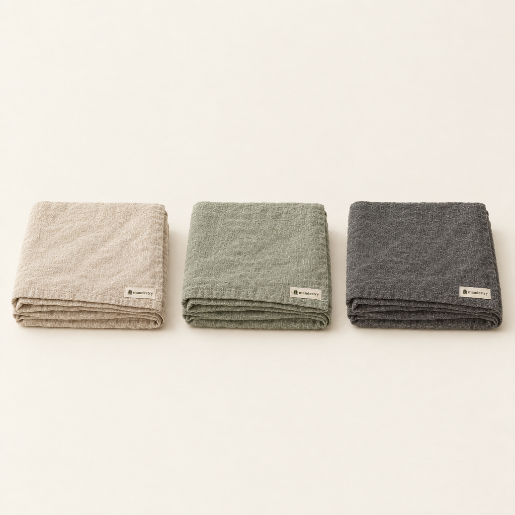 All three colours: Natural, Sage and Charcoal