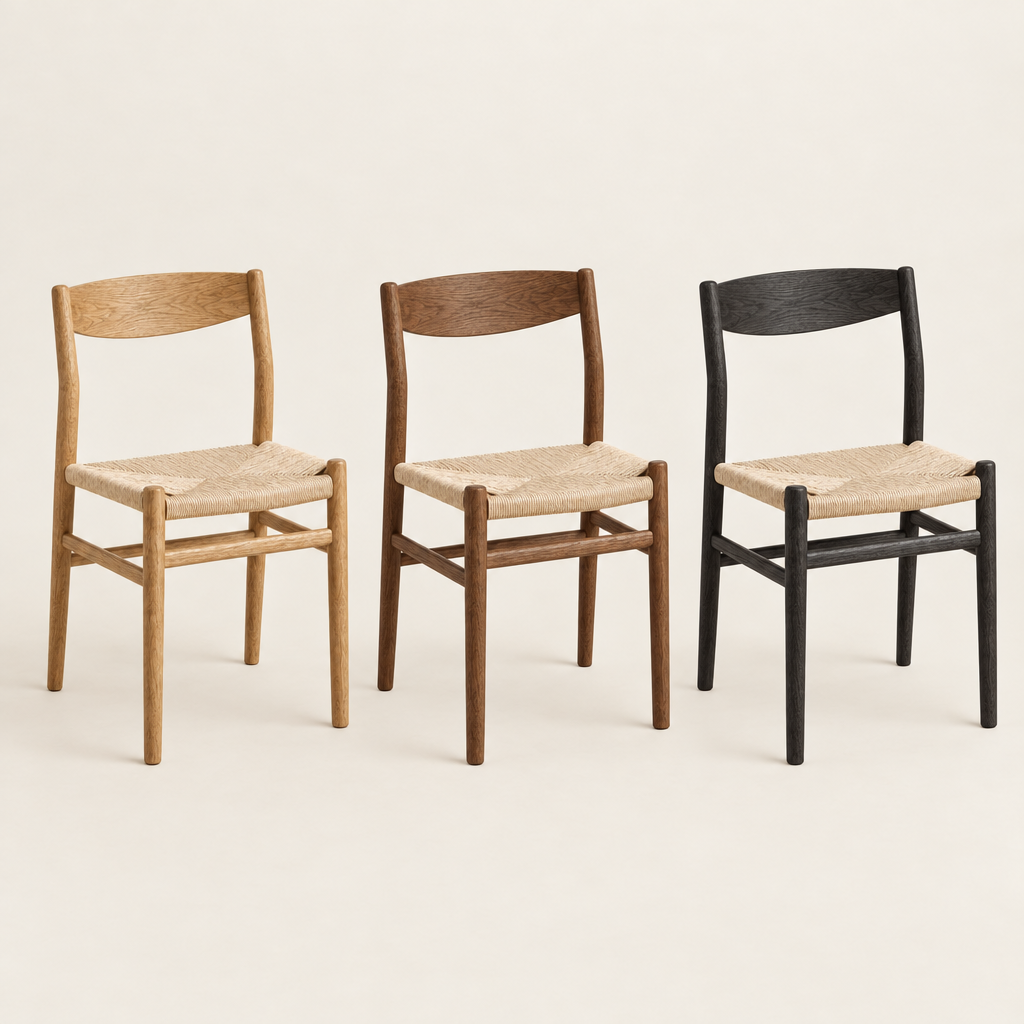 All three finishes: Natural Oak, Walnut and Black Ash