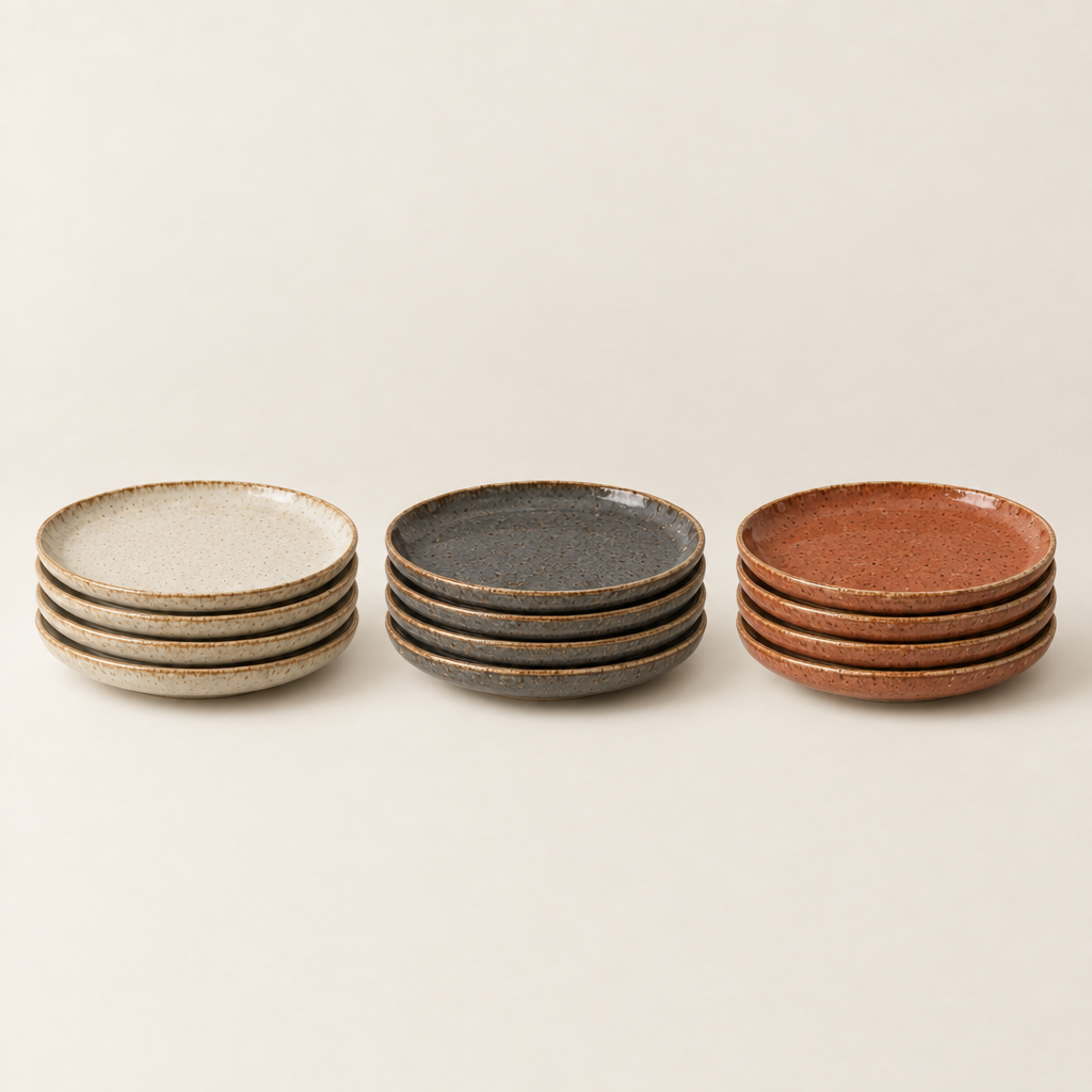 All three glazes: Cream, Charcoal and Terracotta