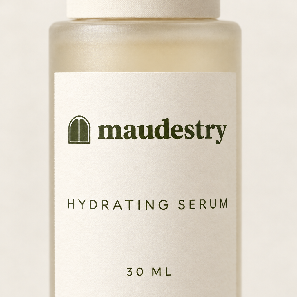 Close-up of the Maudestry label