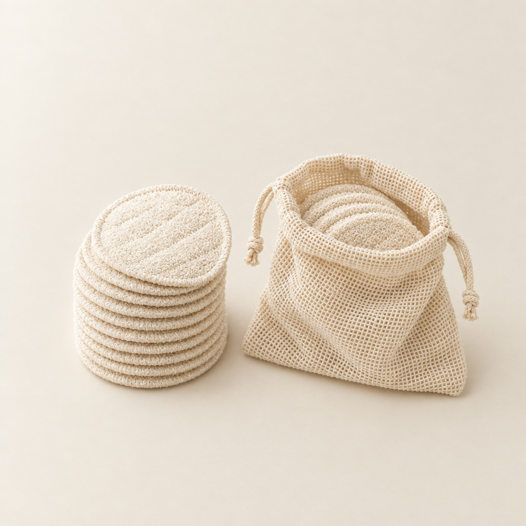 Rounds in the mesh wash bag included