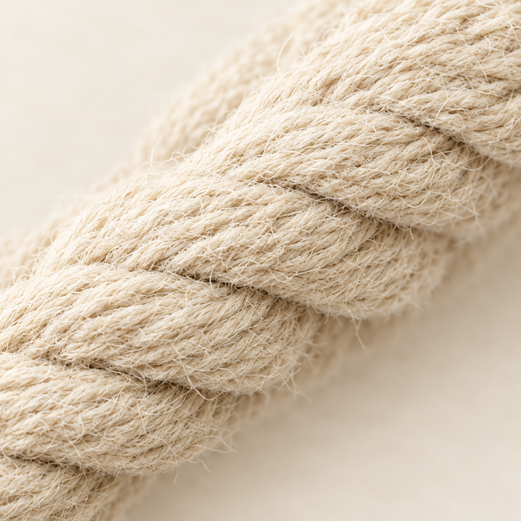 Close-up of the three-strand cotton twist