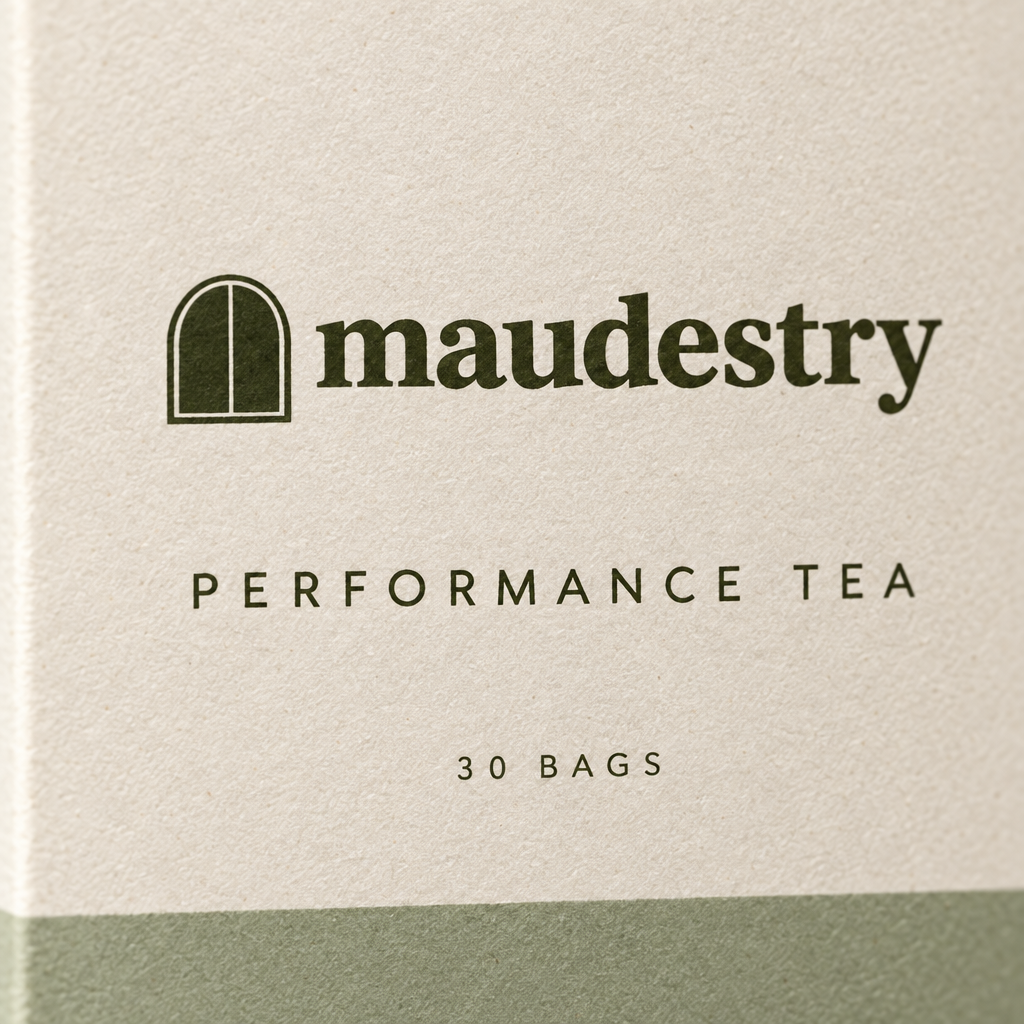 Close-up of the Maudestry label