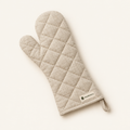 Quilted linen oven mitt