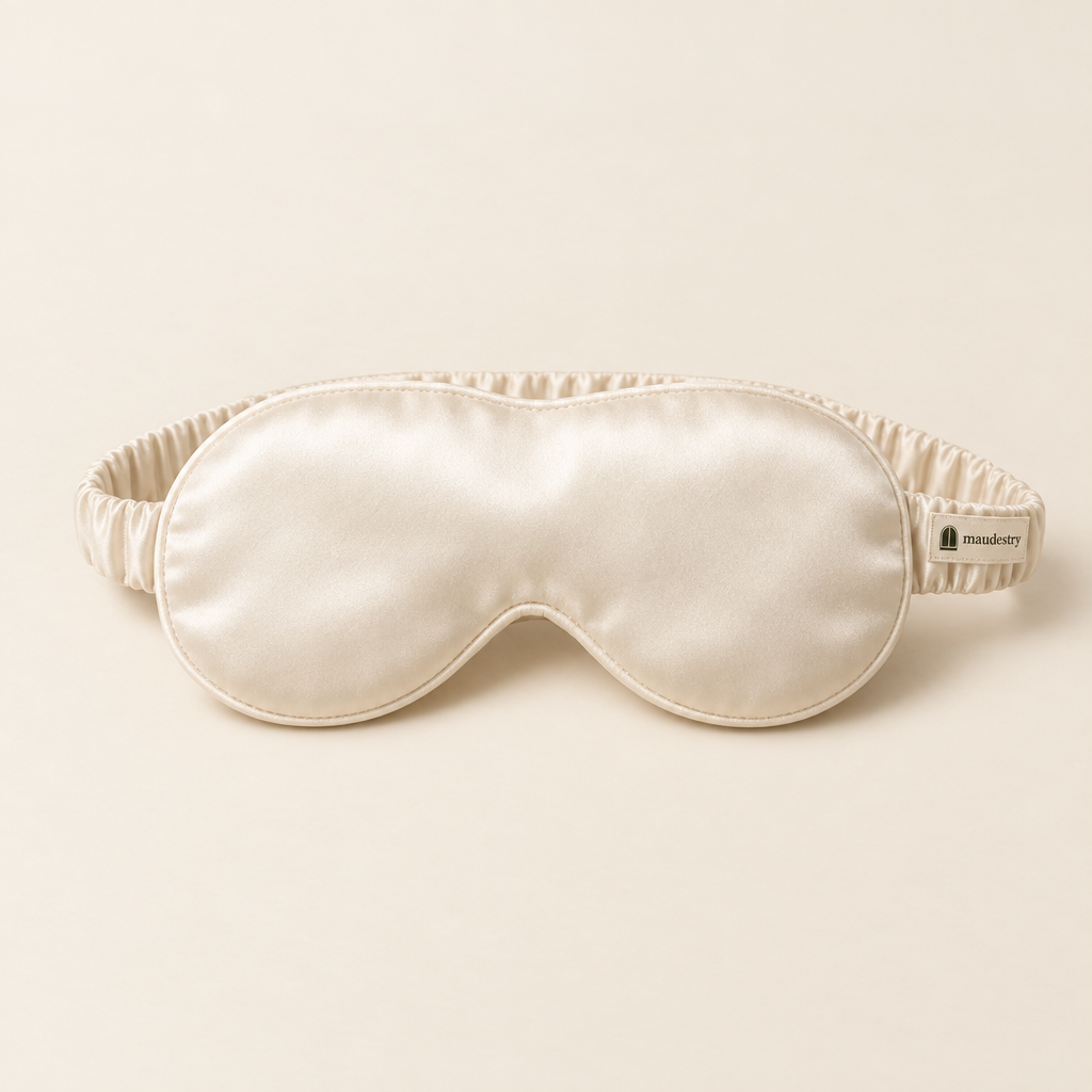 Mulberry silk eye mask in Ivory