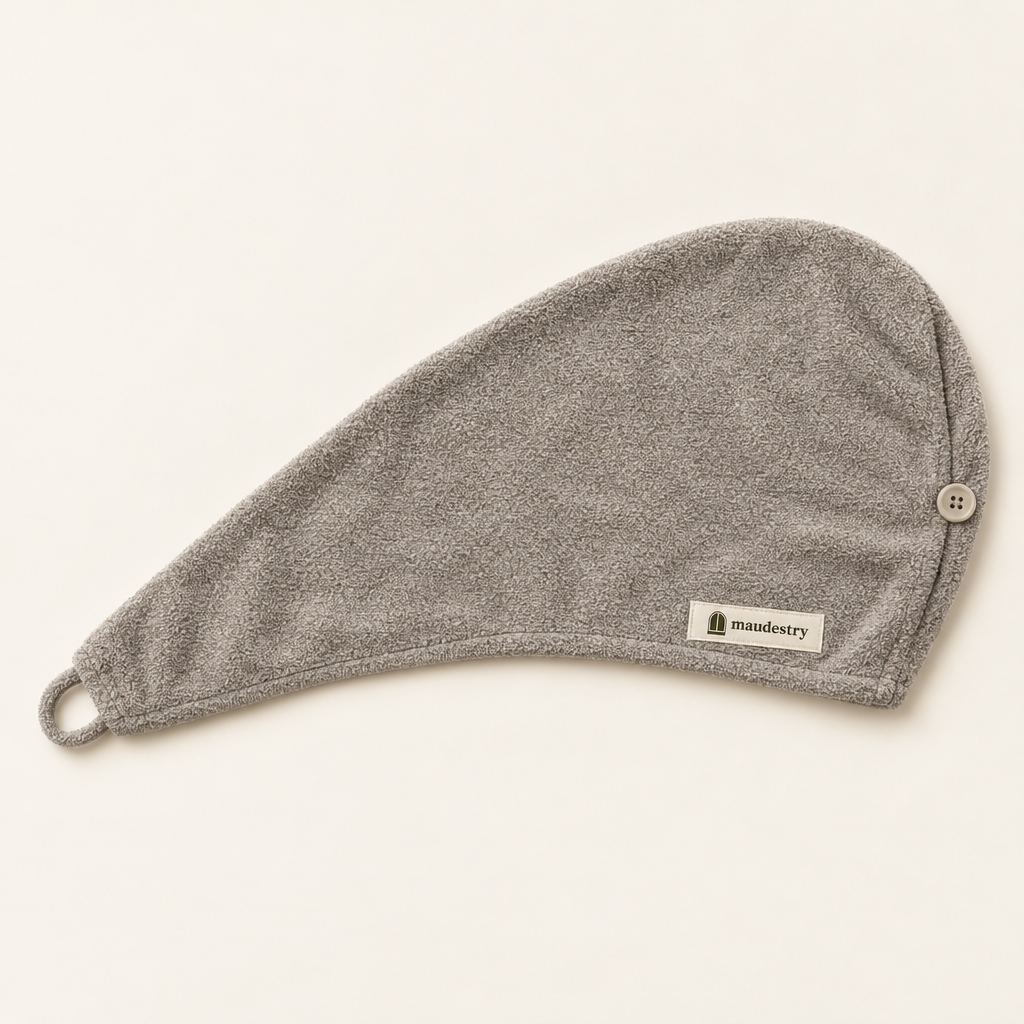 Cotton hair towel wrap in Stone