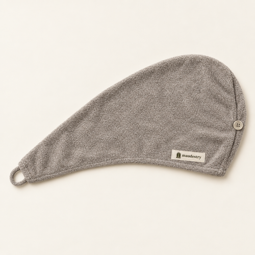 Cotton hair towel wrap in Stone