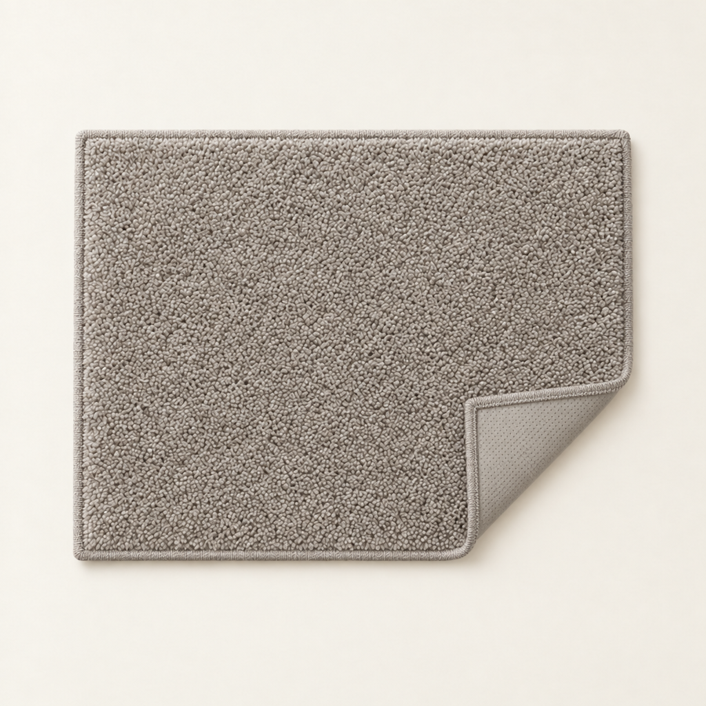 Corner folded back, showing the non-slip backing