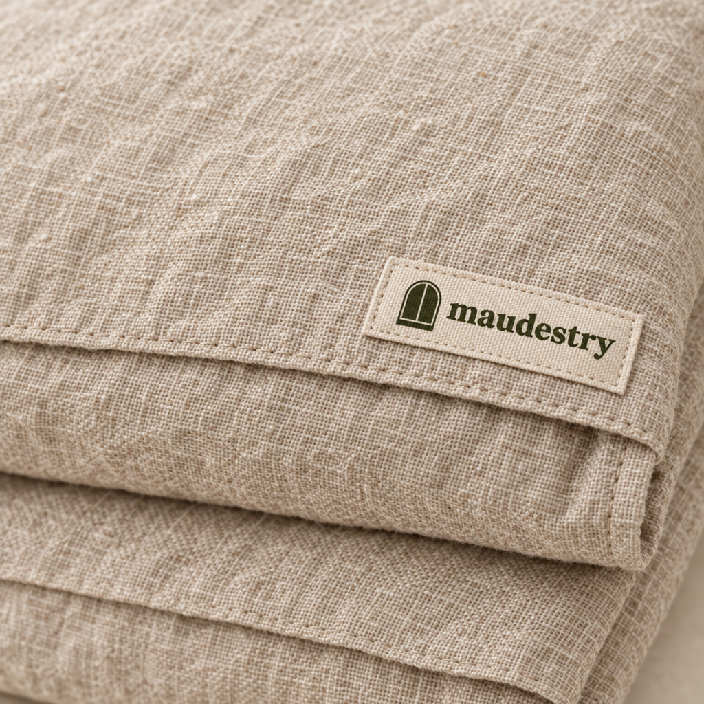 Close-up of the envelope closure and Maudestry label