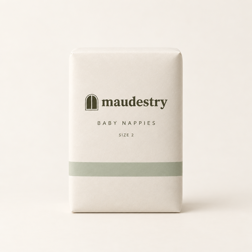 Maudestry baby nappies, one month supply