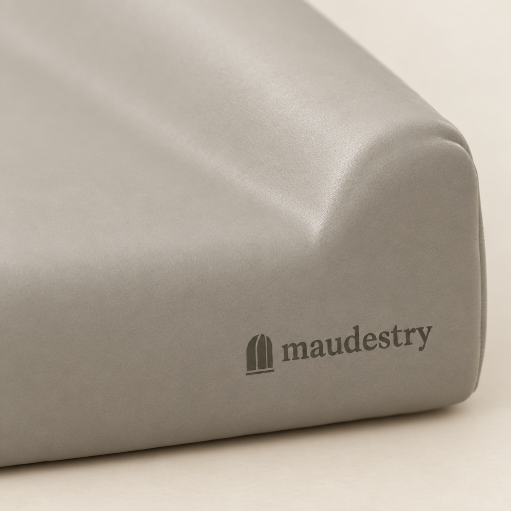 Close-up of the wipe-clean surface and Maudestry mark