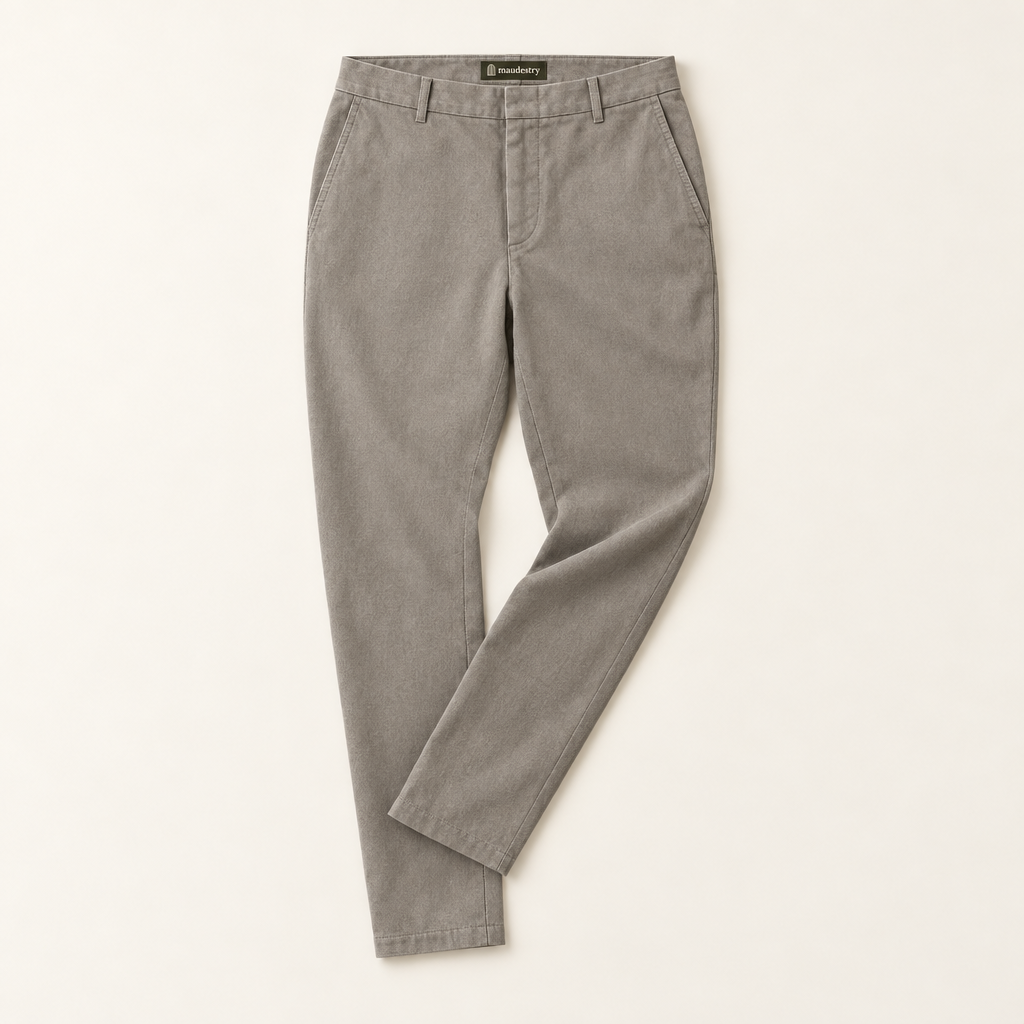 Tapered cotton trousers in Stone