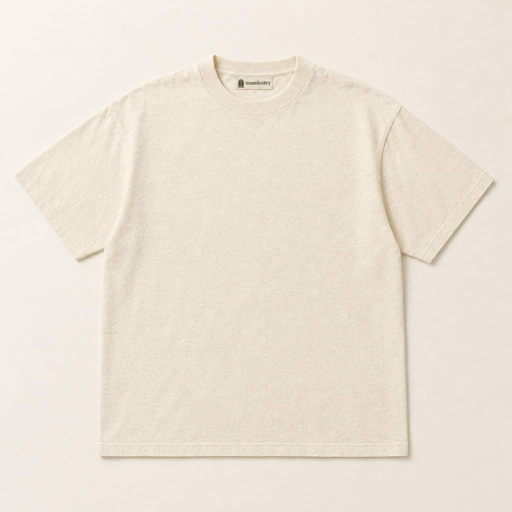 Heavyweight cotton t-shirt in Natural