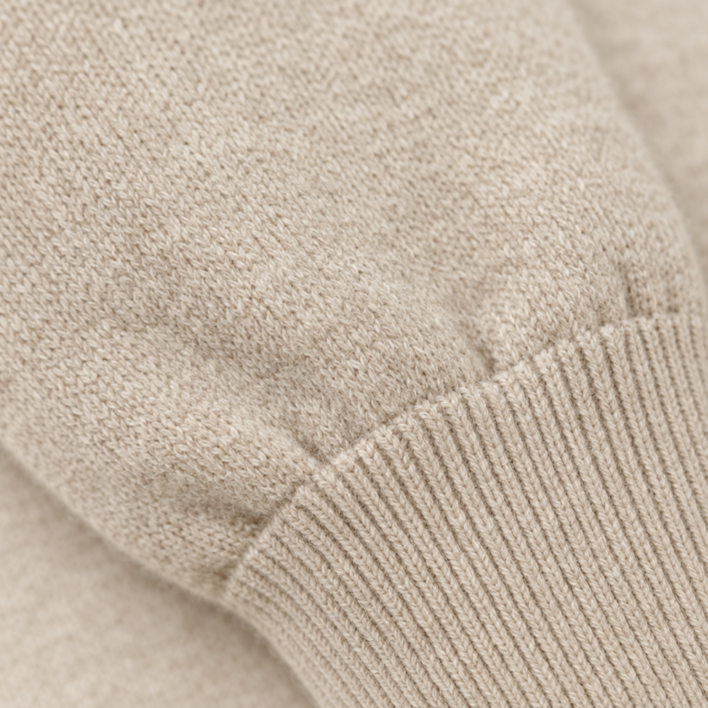 Close-up of the ribbed cuff