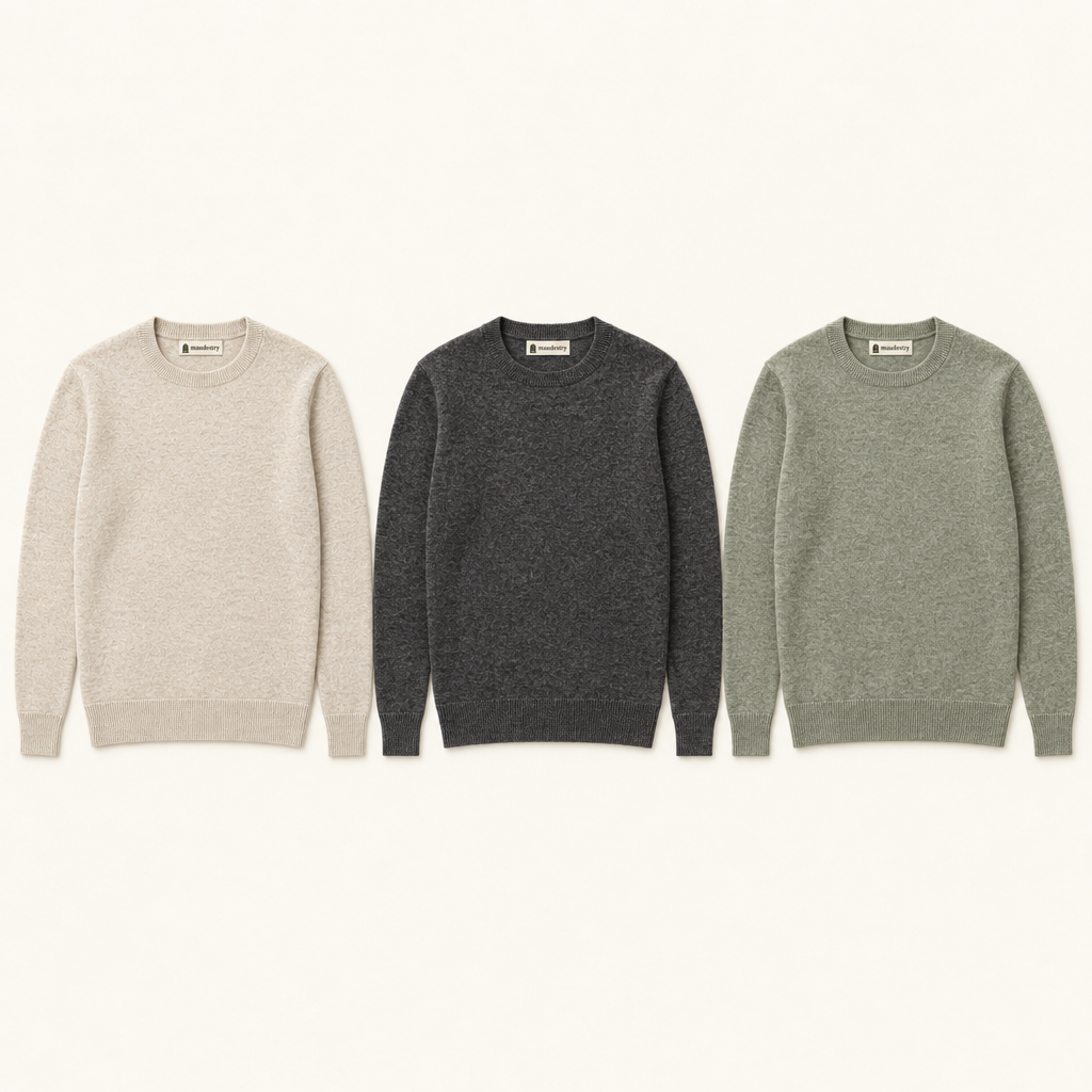 All three colours: Natural, Charcoal and Sage