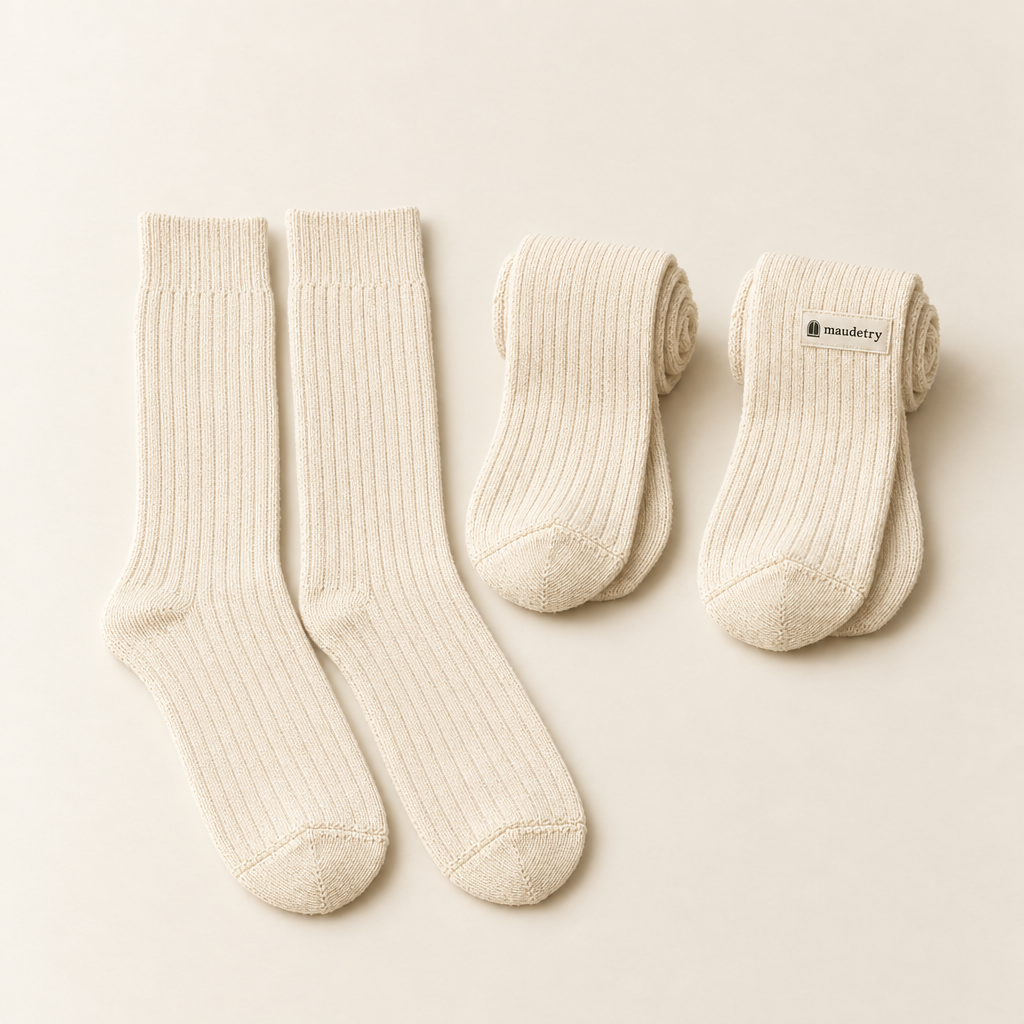 One pair unrolled, showing the mid-calf length