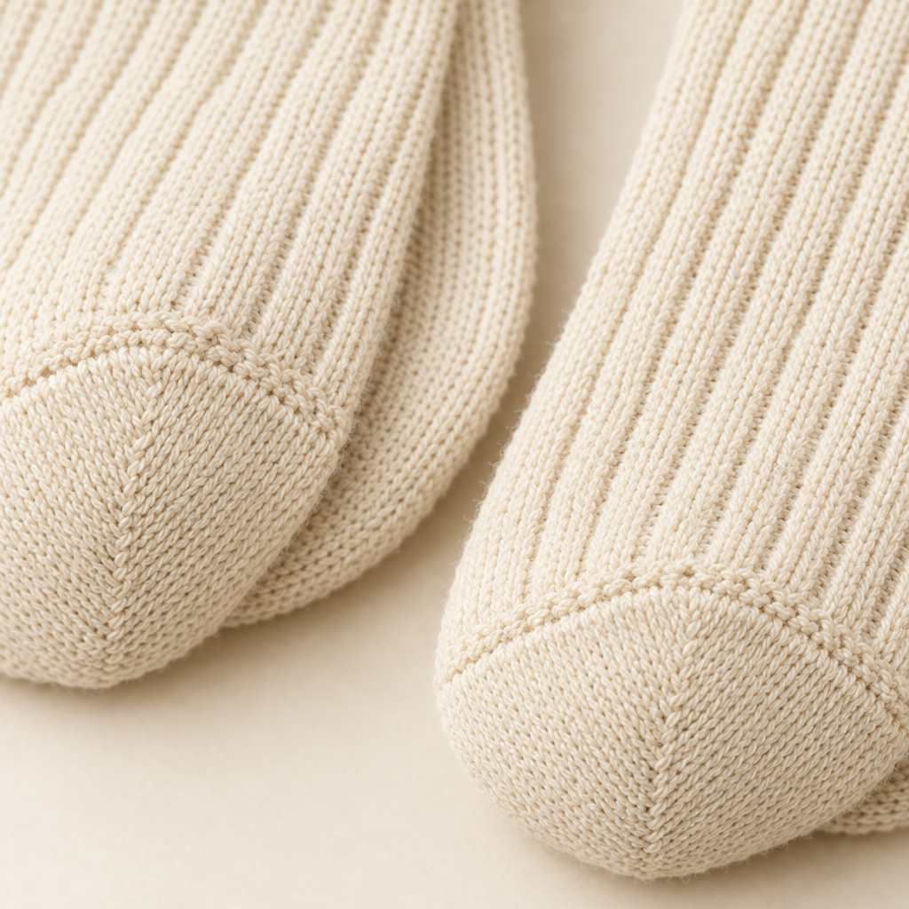 Close-up of the reinforced heel and toe
