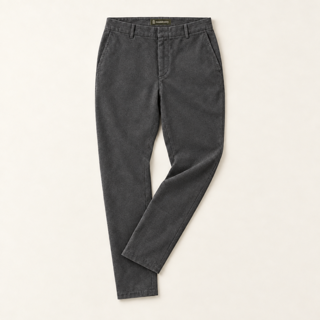 Tapered cotton trousers in Charcoal