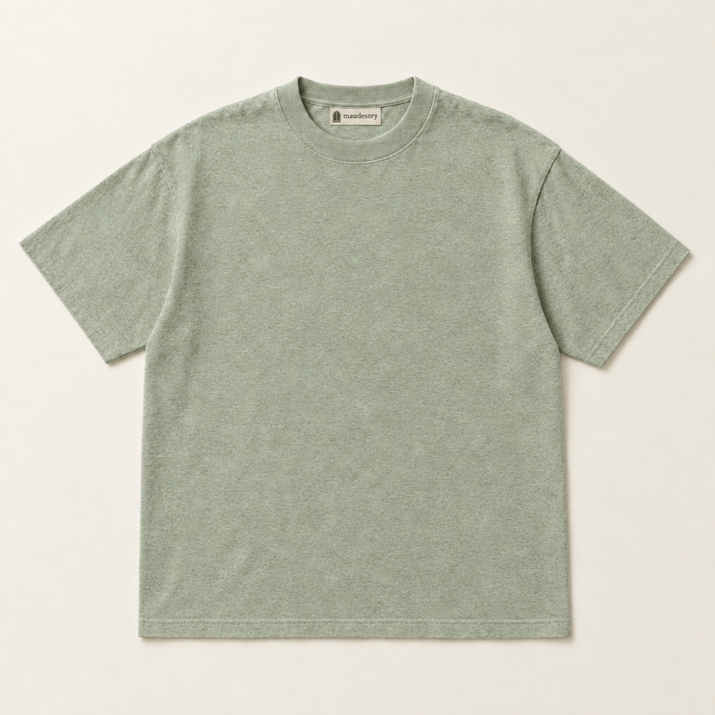 Heavyweight cotton t-shirt in Sage
